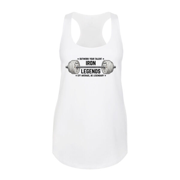 IRON LEGENDS BARBELL LOGO - WOMEN'S FITTED TANK TOP - $AXP48V$ Thumbnail