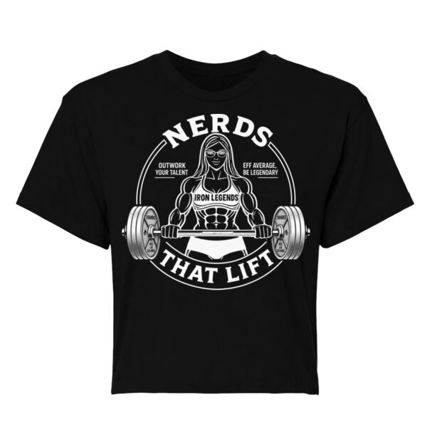 NERDS THAT LIFT (WOMAN) - WOMEN'S CROP T-SHIRT - $WBCNVR$ Thumbnail